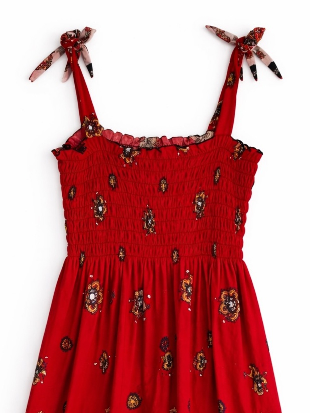 Lildy Sundress Red Dress
Smocked Tie Straps S M - Picture 3 of 5